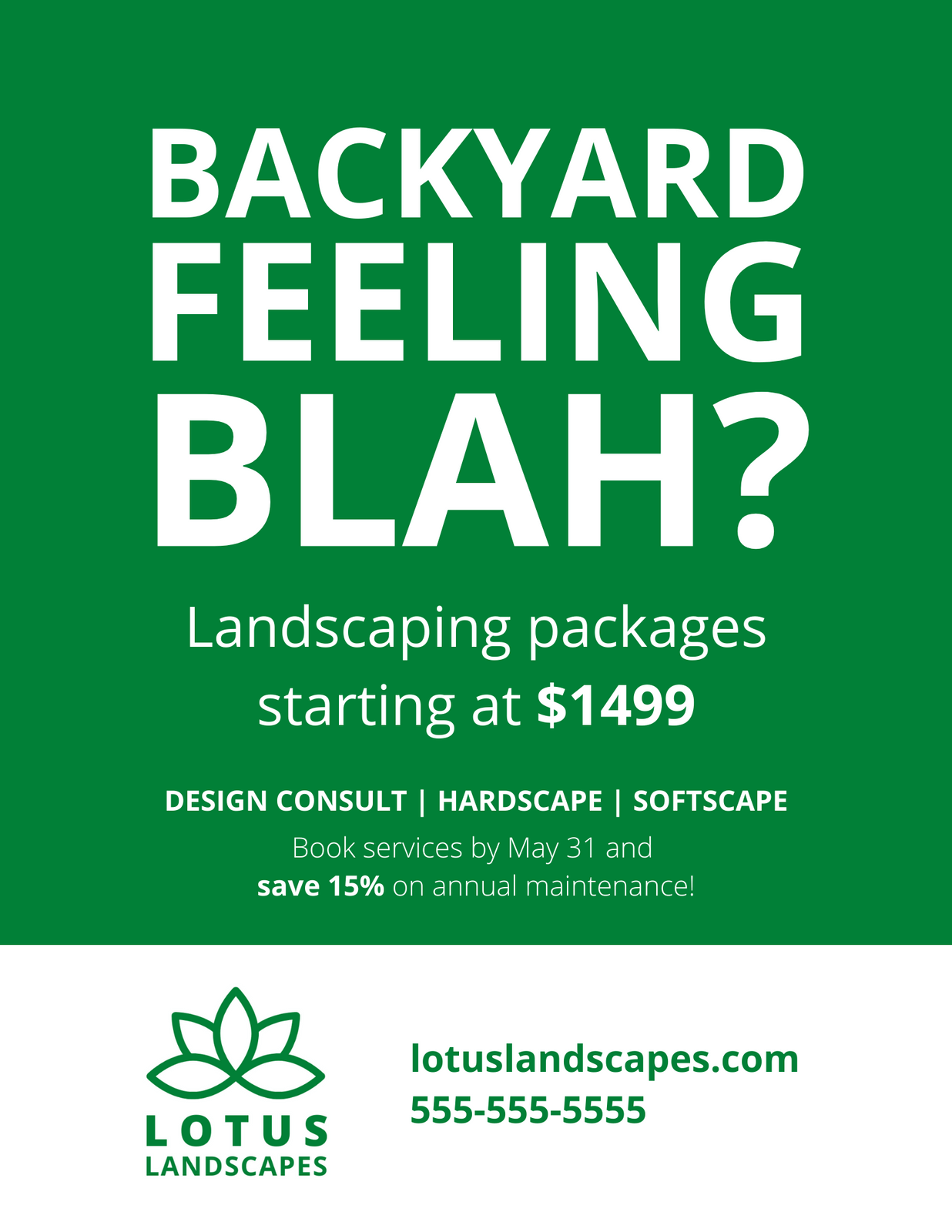 example of a creative landscaping flyer without photos