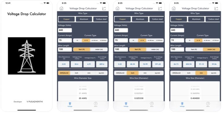 image of Voltage Drop Calculator app