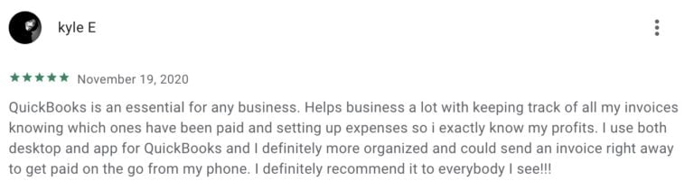 image of Quickbooks app review