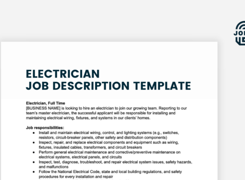 image of electrician job description