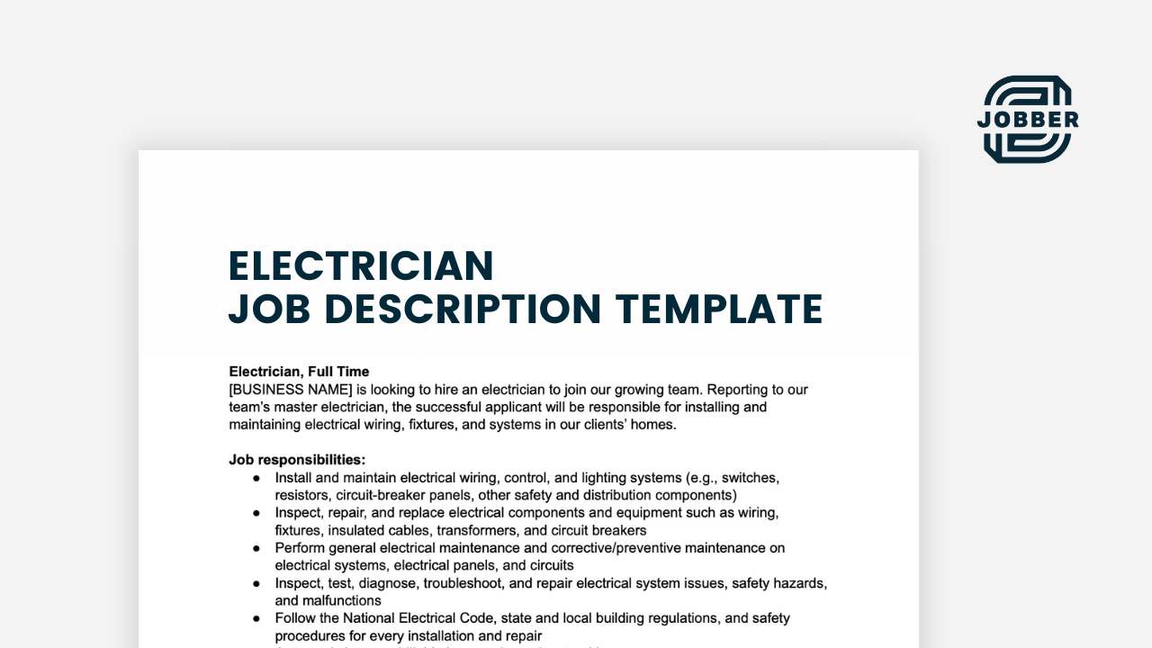 image of electrician job description