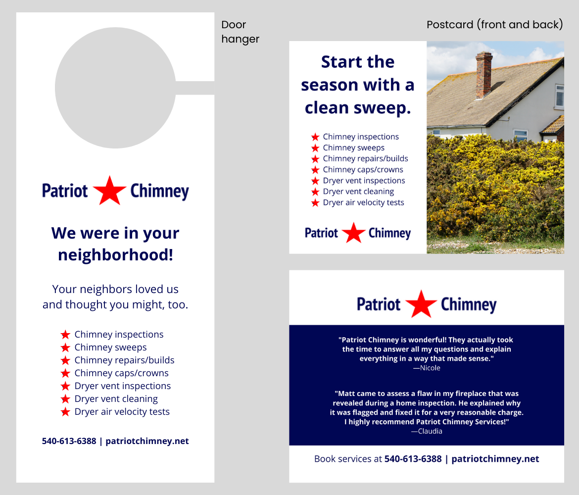 how to start a chimney sweep business - Patriot Chimney Door Hanger