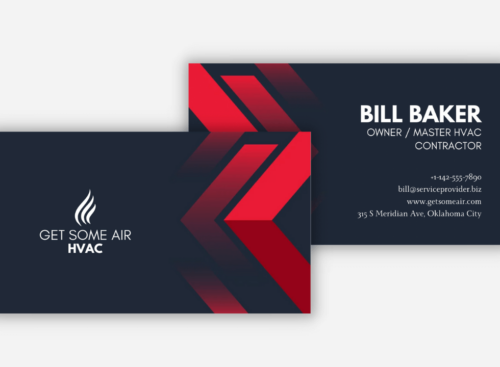 Example of an HVAC business card