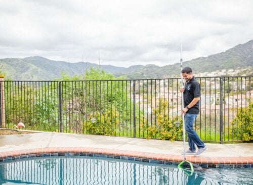 image of service provider cleaning a pool
