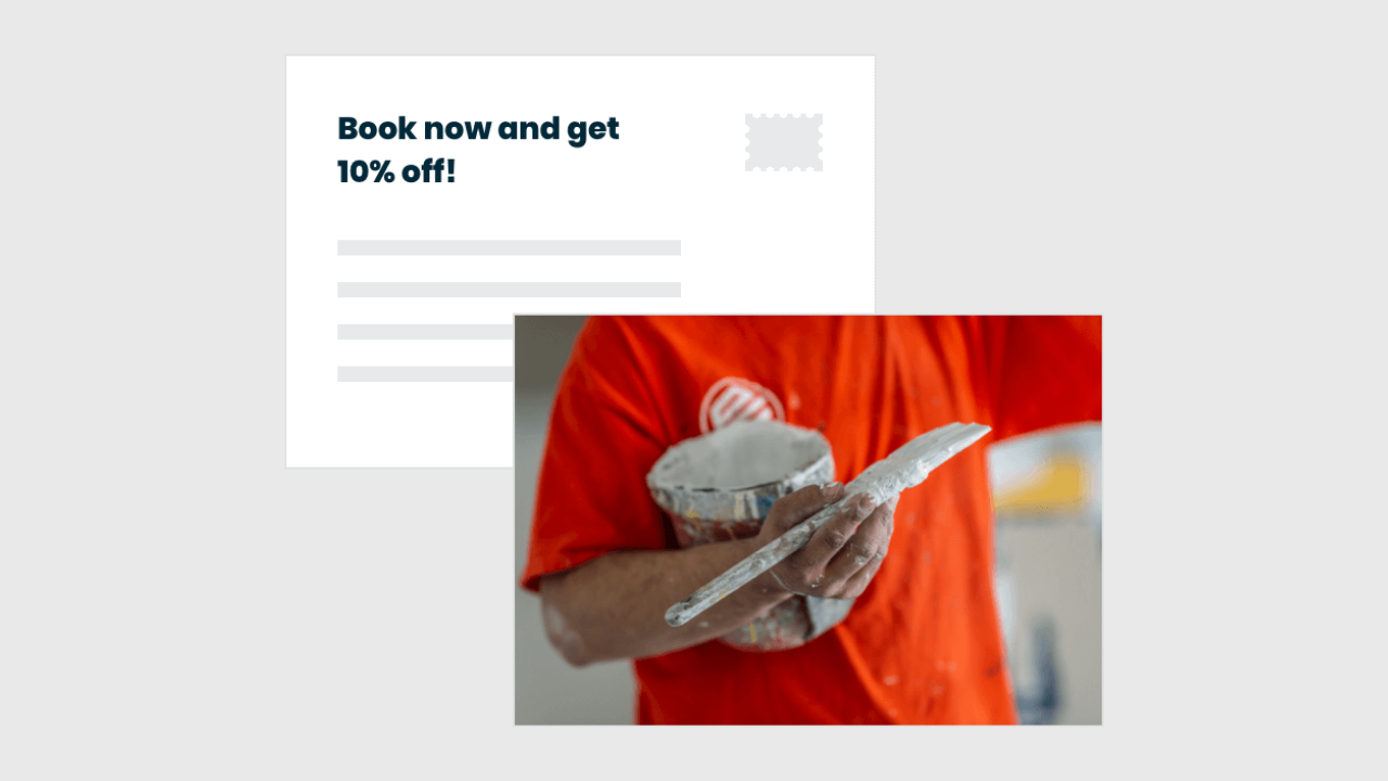 Example of a painting flyer template and photo