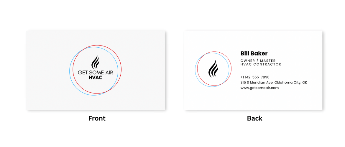 Simple HVAC business card example