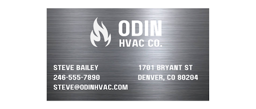 An example of a premium metal HVAC business card