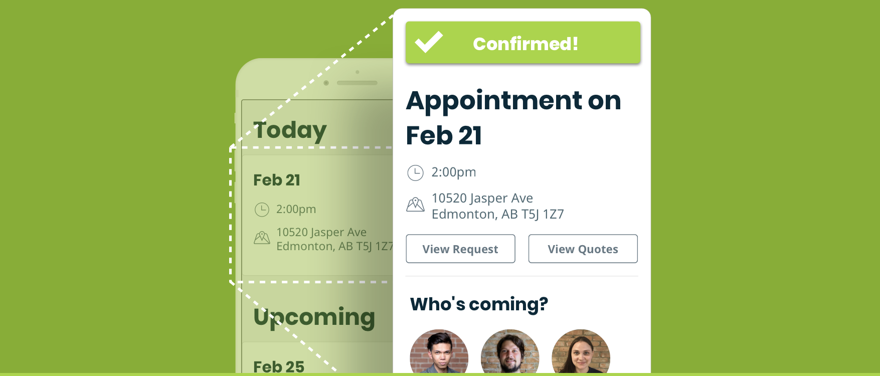 image of appointment confirmation email in Jobber