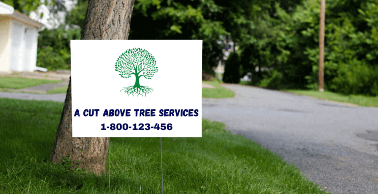 image of tree service lawn sign
