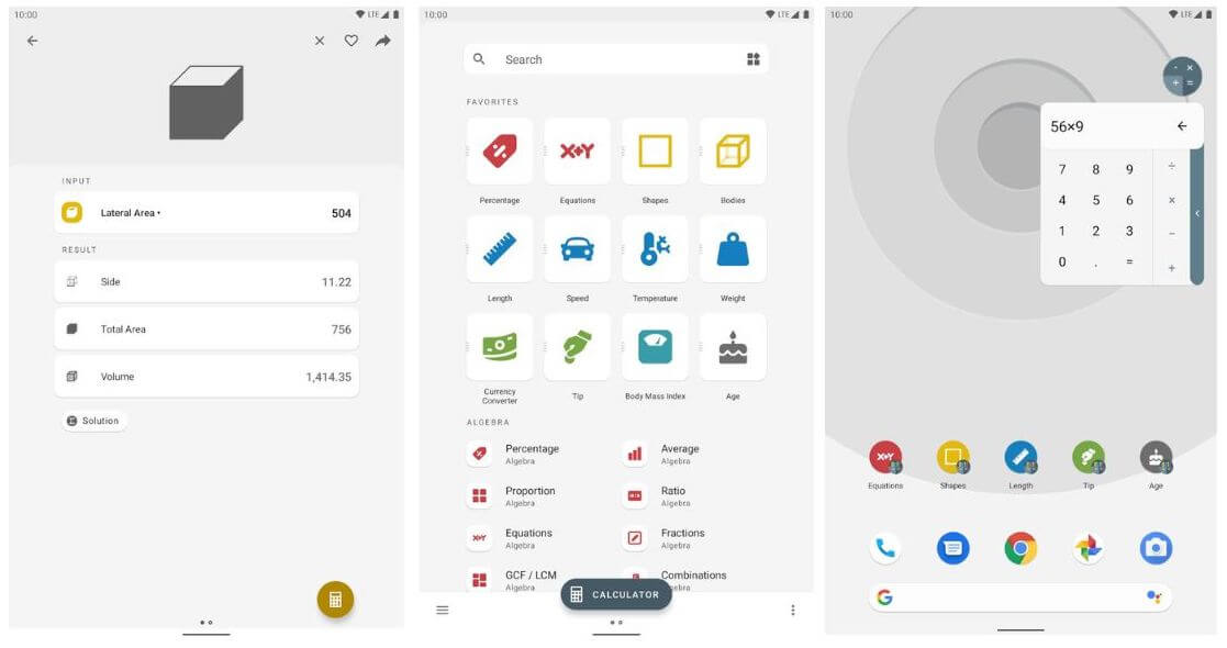 Preview of the All-in-One Calculator app for handyman jobs