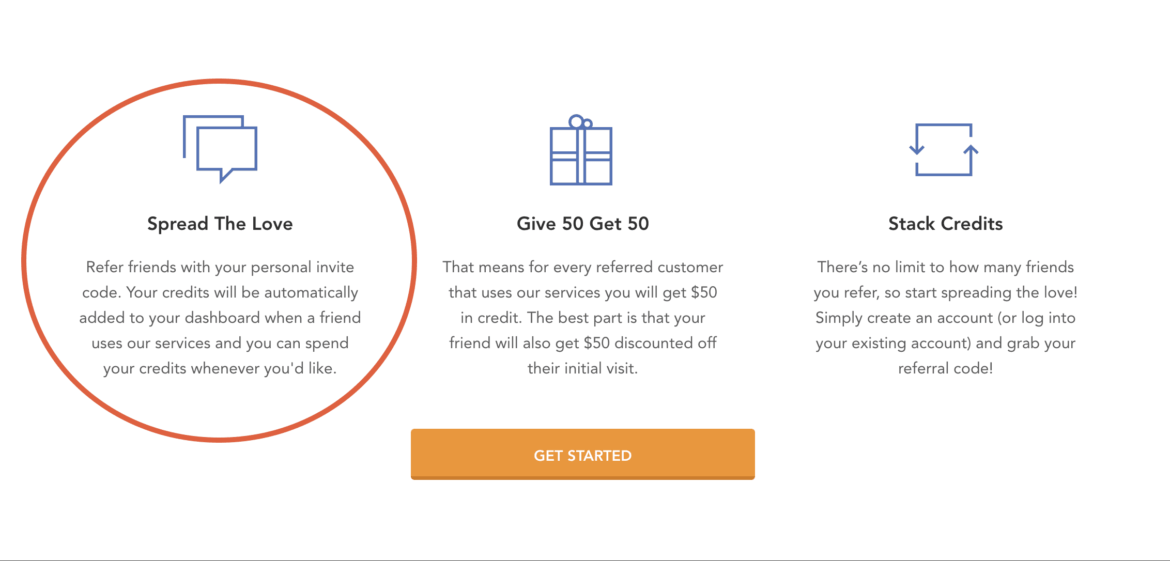 A customer referral program explanation on Cleanzen's website