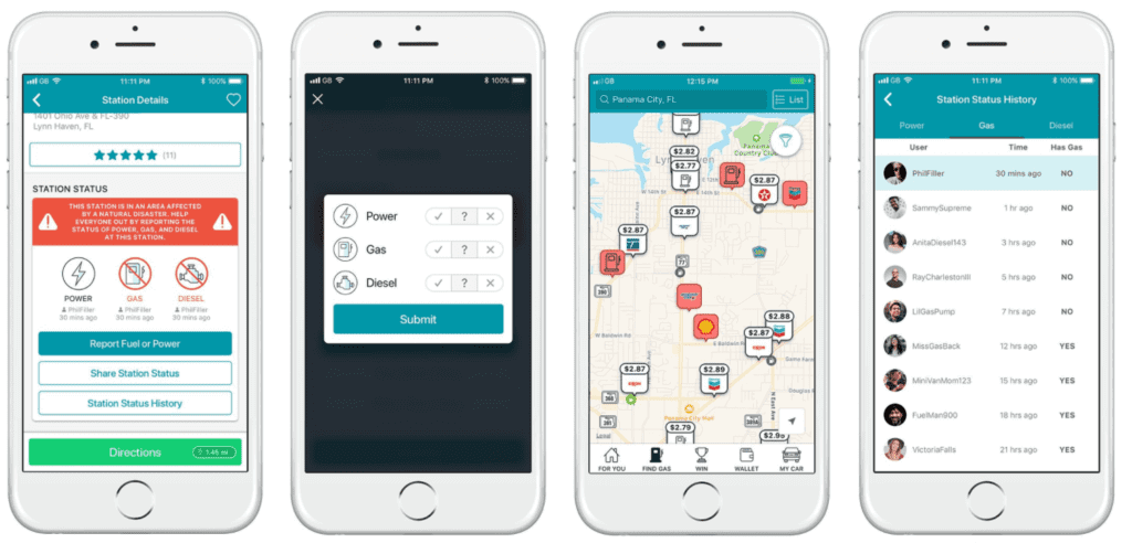 Preview of the GasBuddy app for handyman businesses