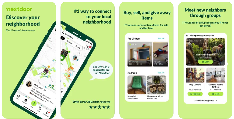 Preview of the Nextdoor mobile handyman app