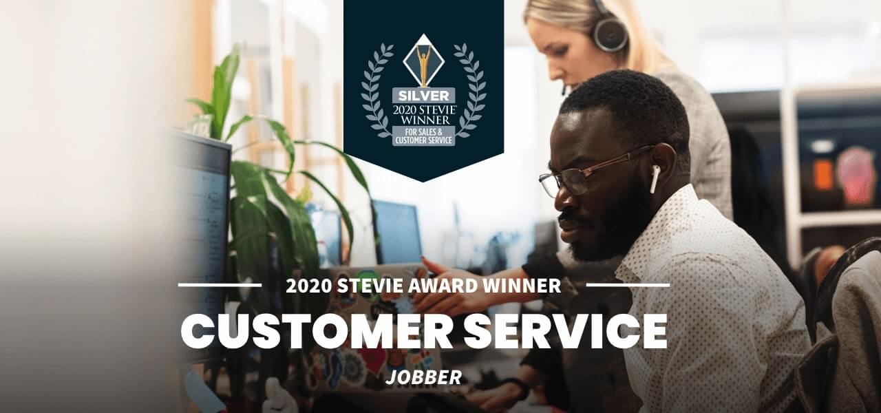 Jobber Best Customer Service Department of the Year, 2020 Stevie Award Winner