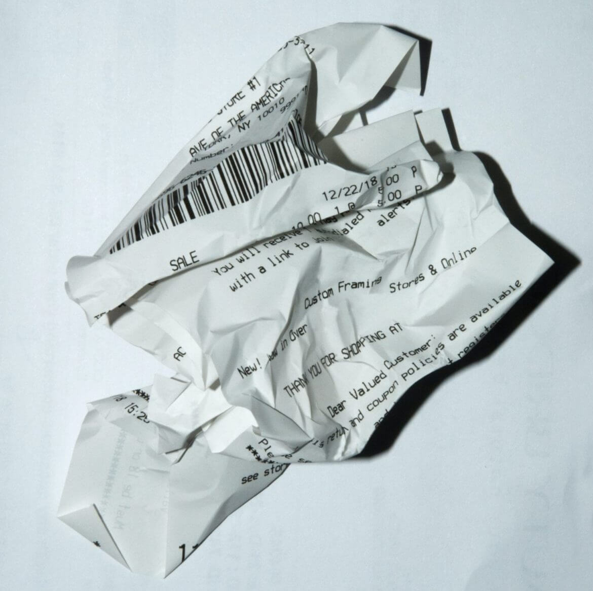 image of crumpled receipt