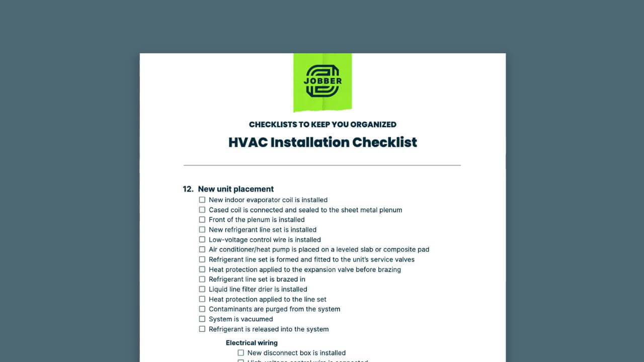 HVAC installation checklist template by Jobber