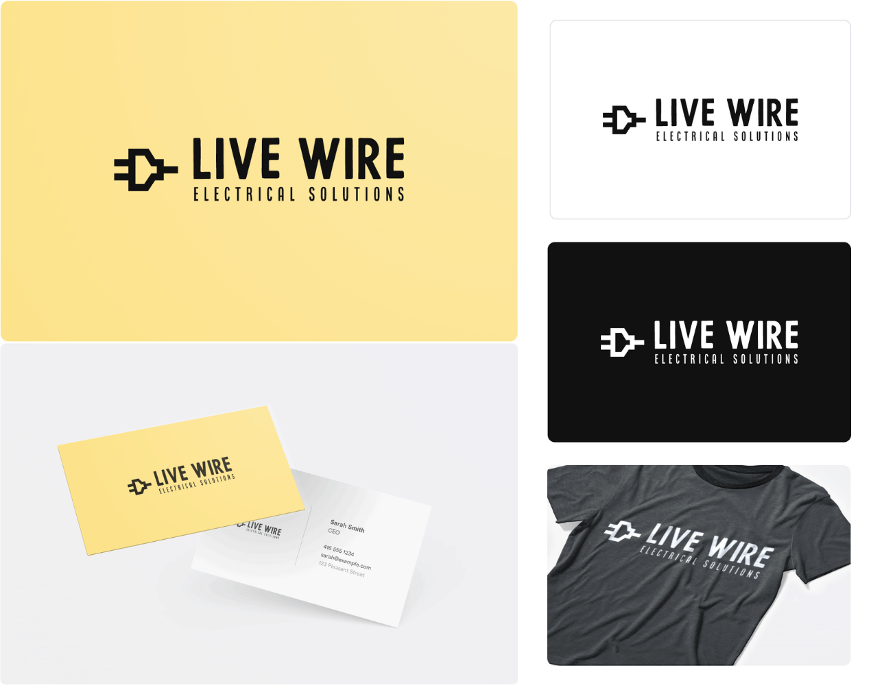 electrical company logo example for Live Wire Electrical Solutions