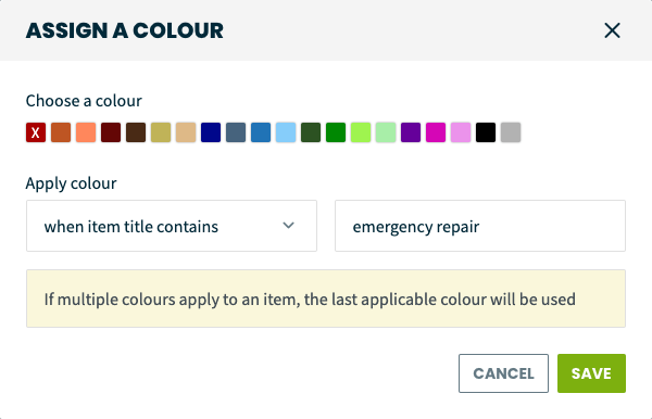 Calendar color customization in Jobber