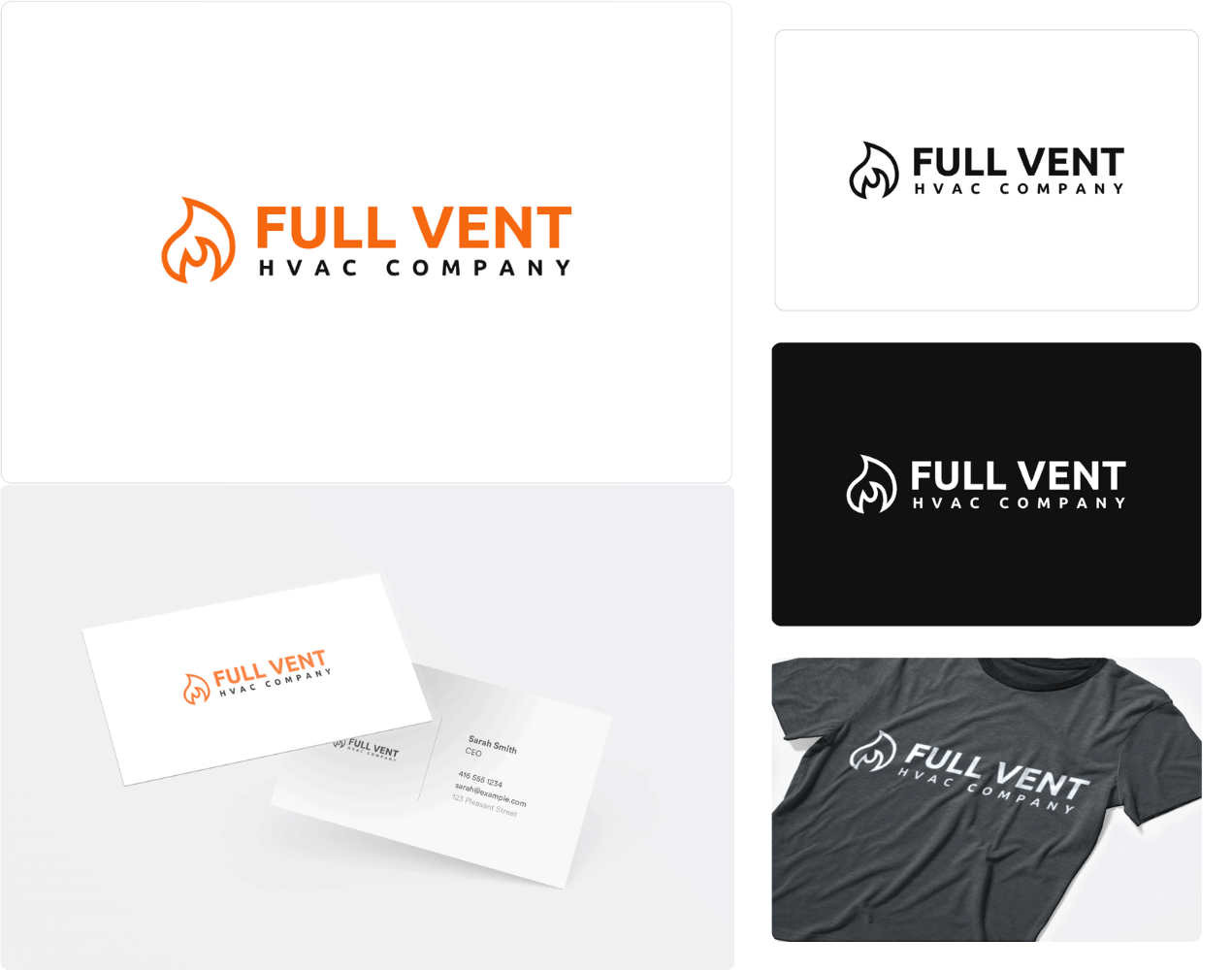 Example of HVAC company name with logo application