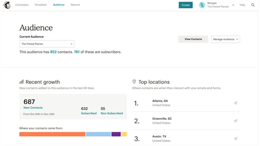 Mailchimp CRM app preview