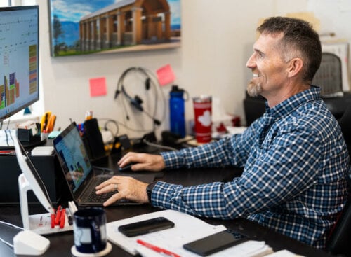 virtual assistant working in an office