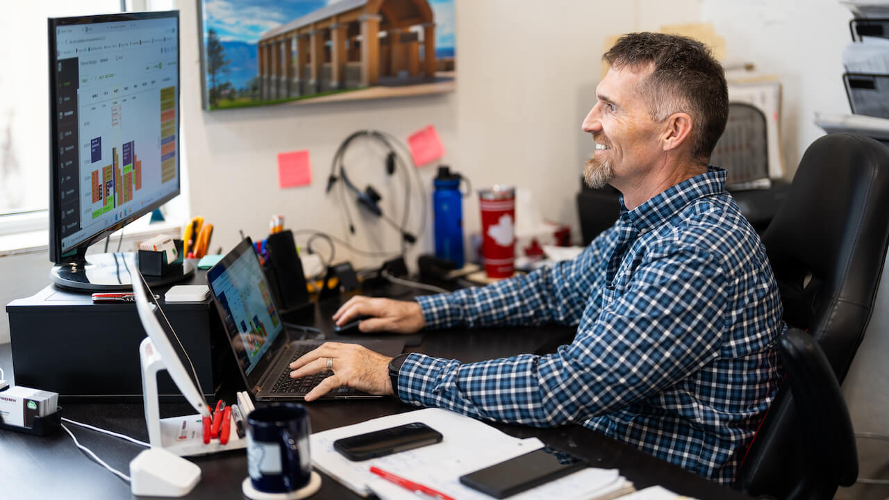 virtual assistant working in an office