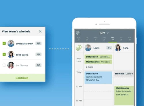 Preview of Jobber, the best scheduling app for small business owners in field service