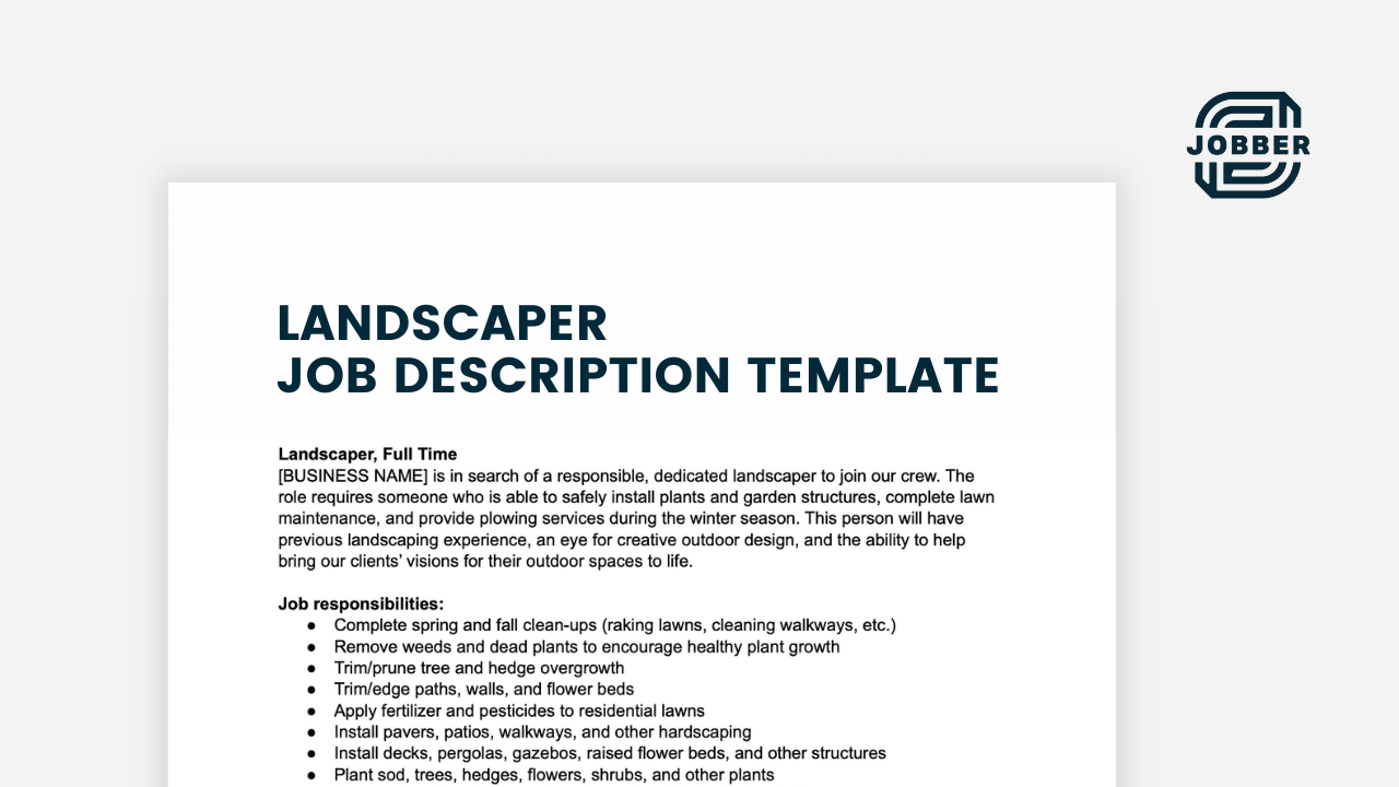 image of landscaping job description template