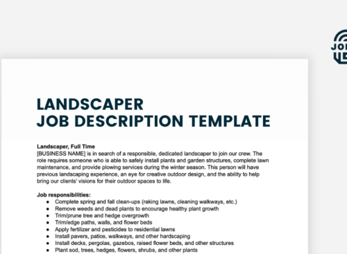 landscaper job description template screenshot