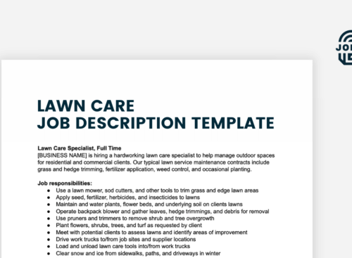 lawn care job description - template screenshot