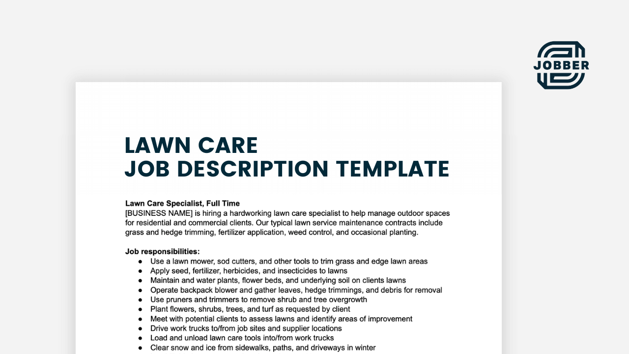 Lawn Care Job Description | Guide + Free Template - Jobber
