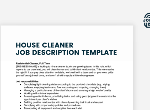 House cleaner job description header image