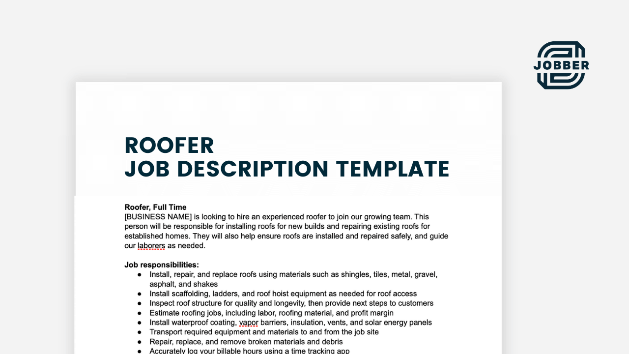 Roofer job description header image