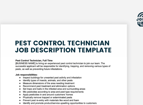 Pest control technician job description header image