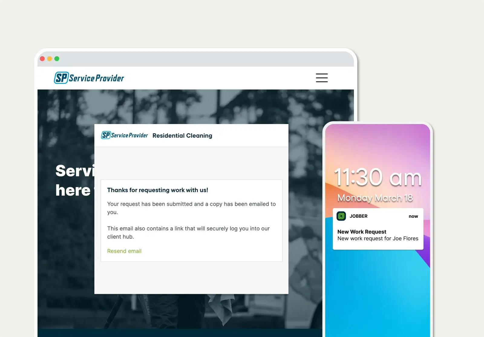 New work request received in Jobber