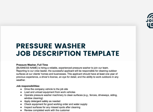 pressure washer job description header image