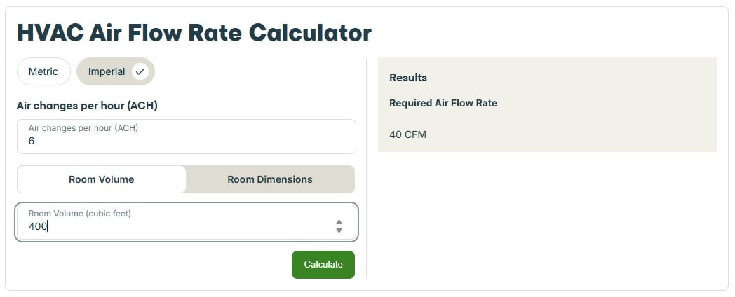 Jobber's HVAC CFM Calculator