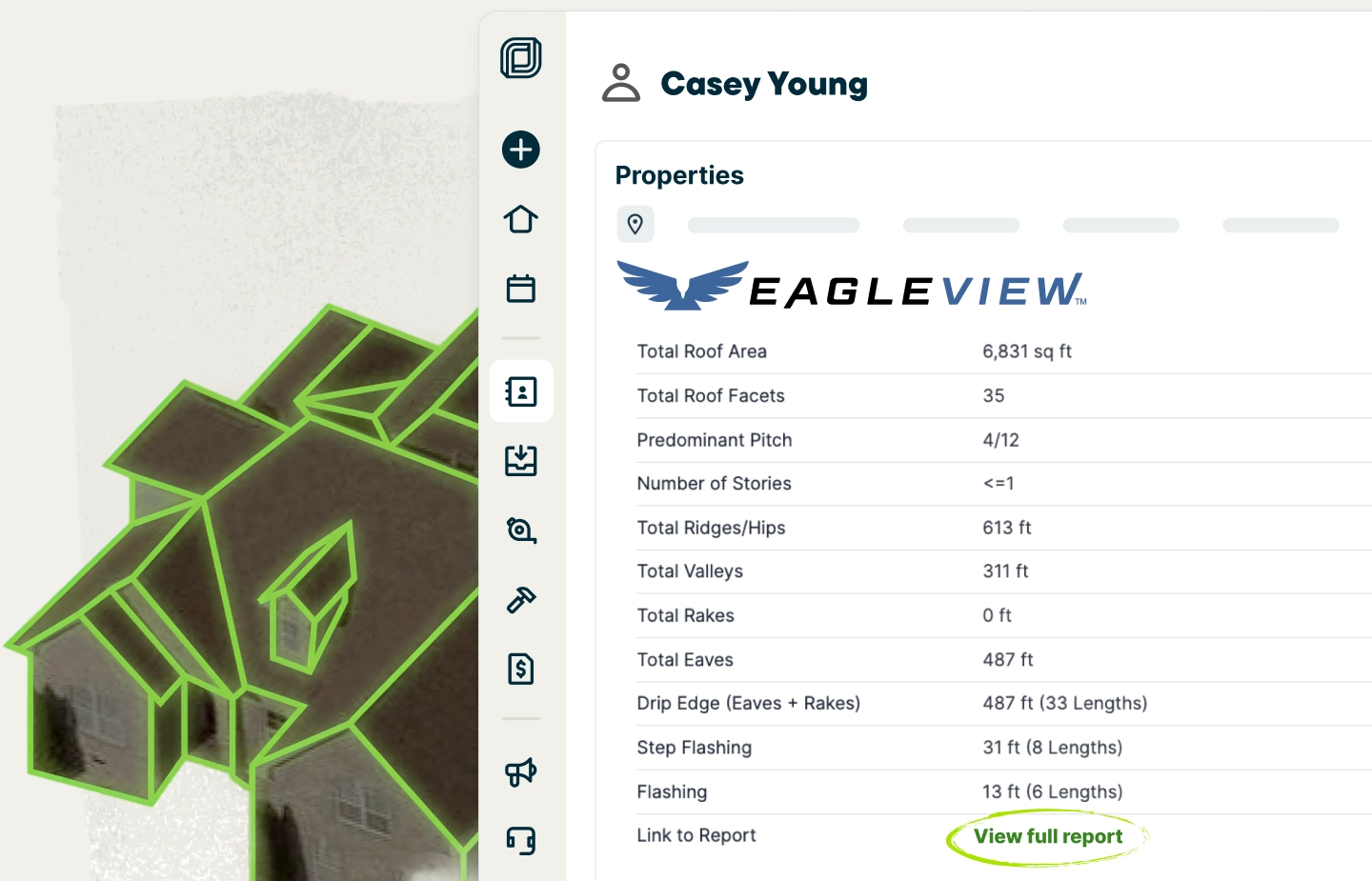 An image showing Jobber's Eagleview integration