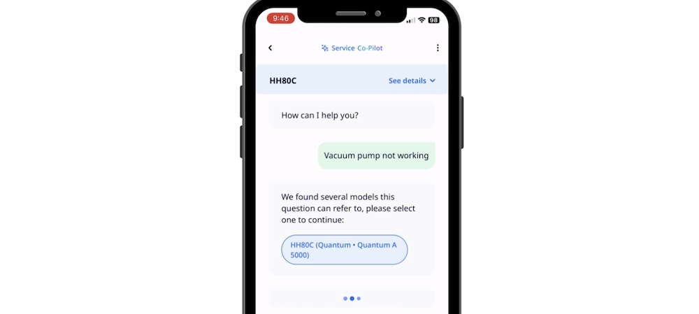 Aquant Service Co-Pilot mobile app for appliance repair