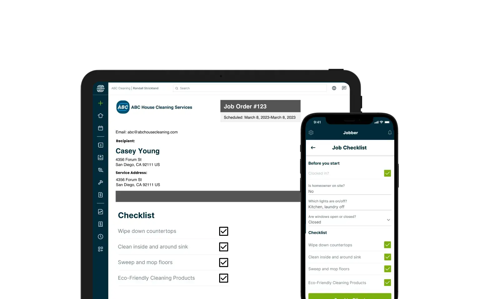 Job forms and checklists in Jobber