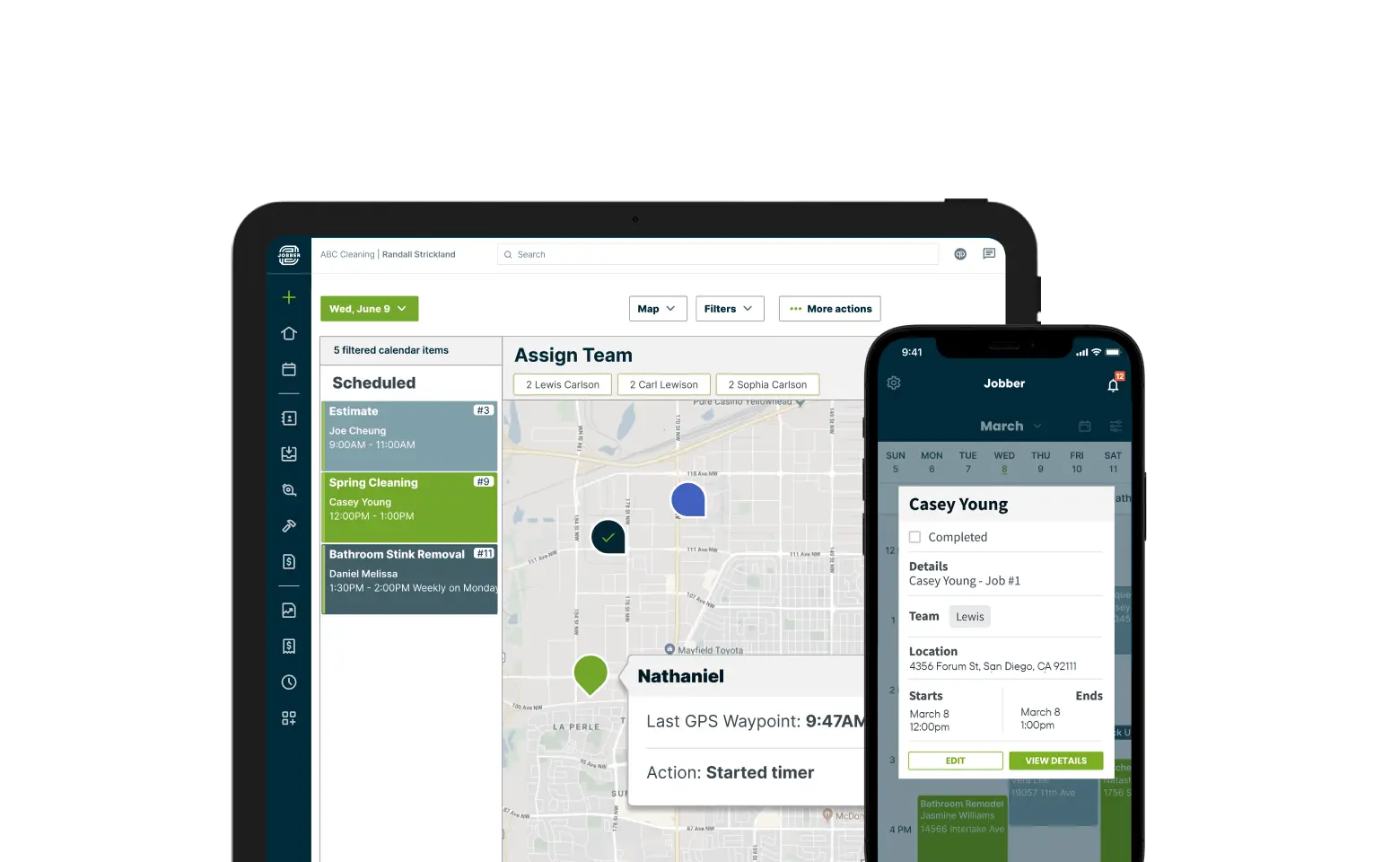 Service dispatching software by Jobber
