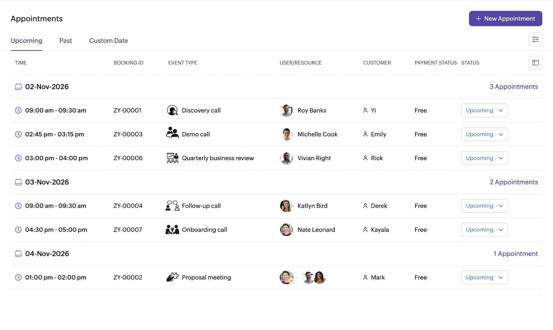 Zoho Booking software