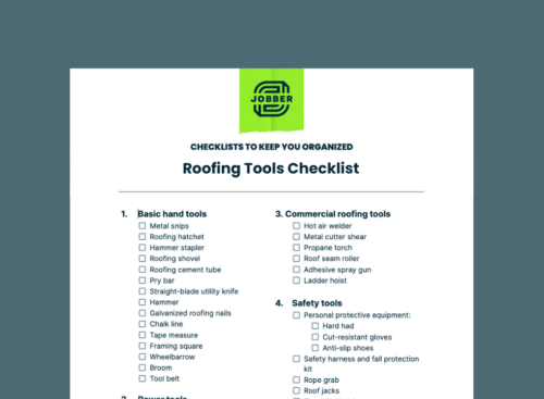 Roofing tools checklist