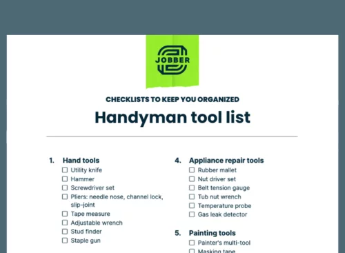Preview of a handyman tool checklist