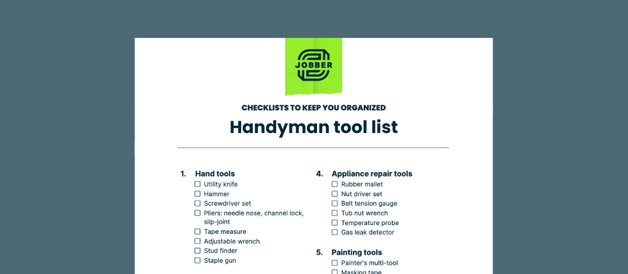 Preview of a handyman tool checklist