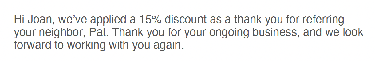 Adding a thank you note to your client on an invoice.