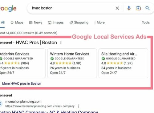 Local Services Ads for HVAC businesses on Google