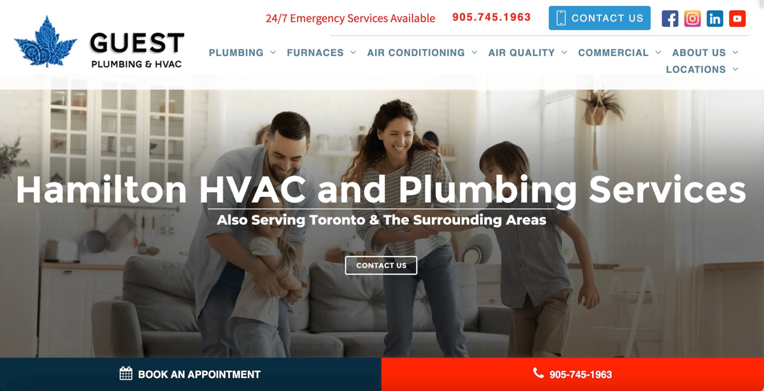 image of Guest Plumbing's website