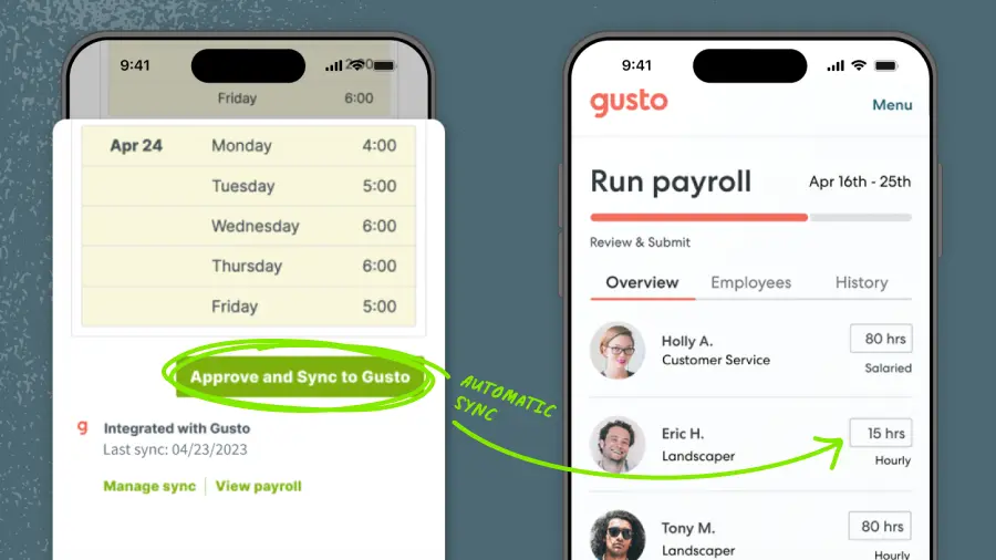 Gusto's integration in Jobber