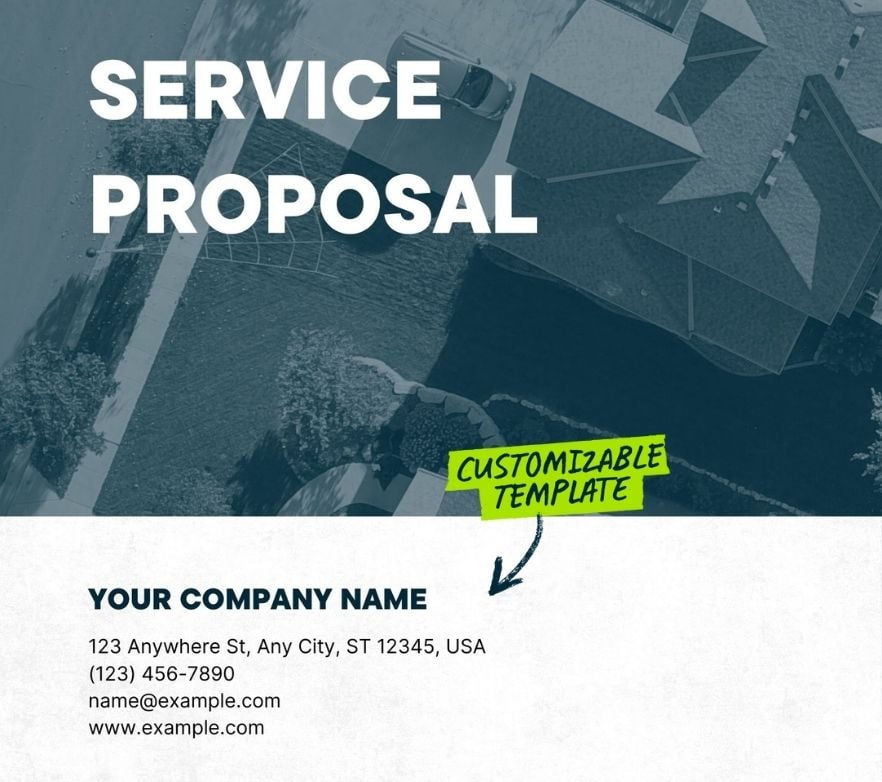 Preview of the free customizable service proposal template by Jobber.